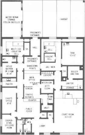 modern police station map, carte de JDR moderne (281×447 pixels) — battlemap pour Roll20 et Foundry VTT.