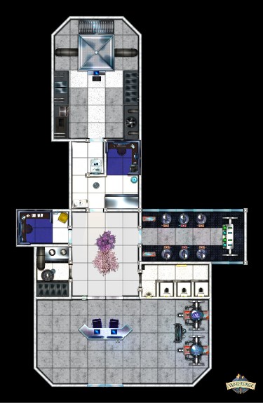 modern research lab map, carte de JDR moderne (375×575 pixels) — battlemap pour Roll20 et Foundry VTT.