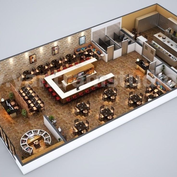 modern restaurant map, carte de JDR moderne (736×736 pixels) — battlemap pour Roll20 et Foundry VTT.