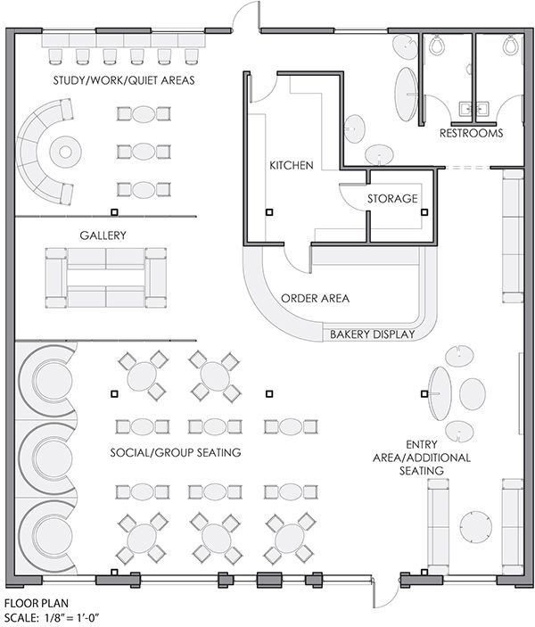 modern restaurant map, carte de JDR moderne (600×703 pixels) — battlemap pour Roll20 et Foundry VTT.