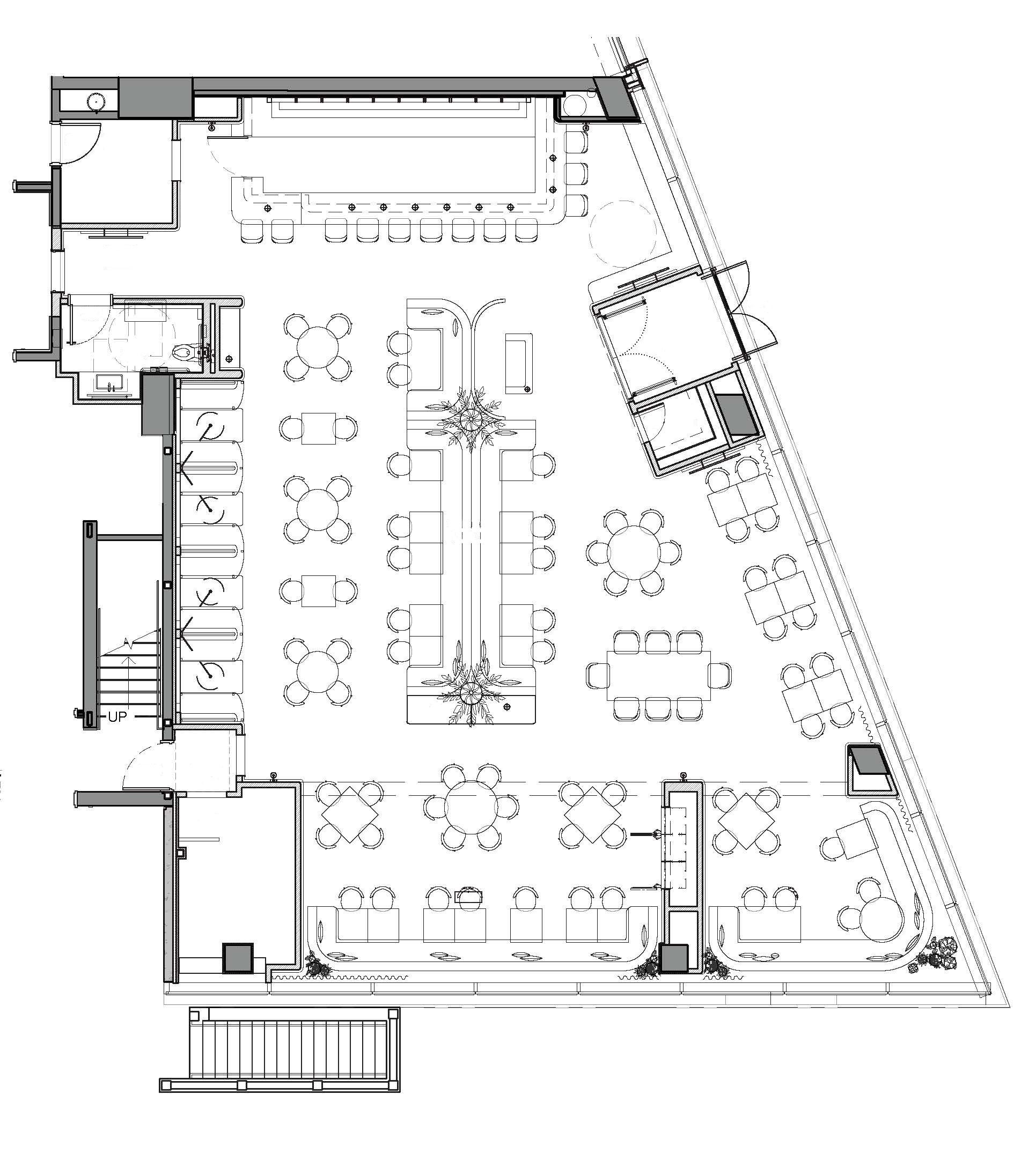 modern restaurant map, carte de JDR moderne (1931×2193 pixels) — battlemap pour Roll20 et Foundry VTT.