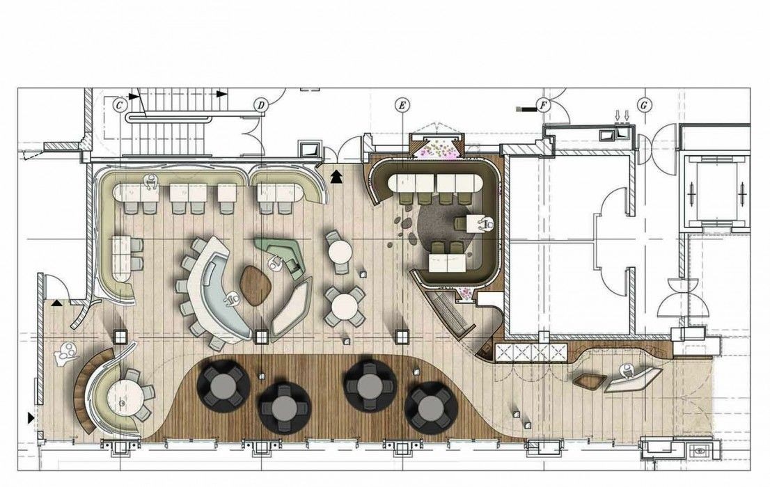 modern restaurant map, carte de JDR moderne (1106×700 pixels) — battlemap pour Roll20 et Foundry VTT.