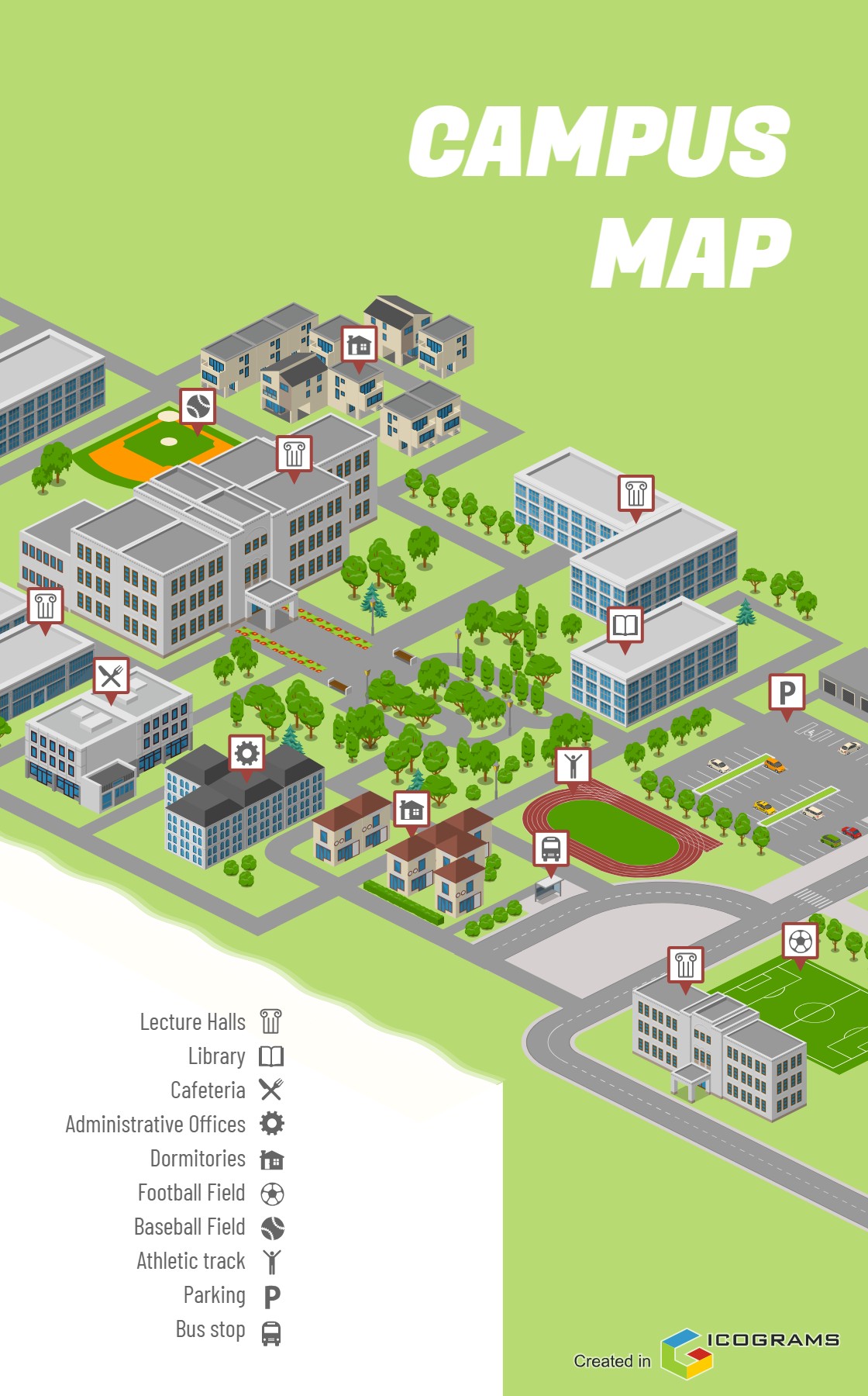 modern school map, carte de JDR moderne (1120×1800 pixels) — battlemap pour Roll20 et Foundry VTT.