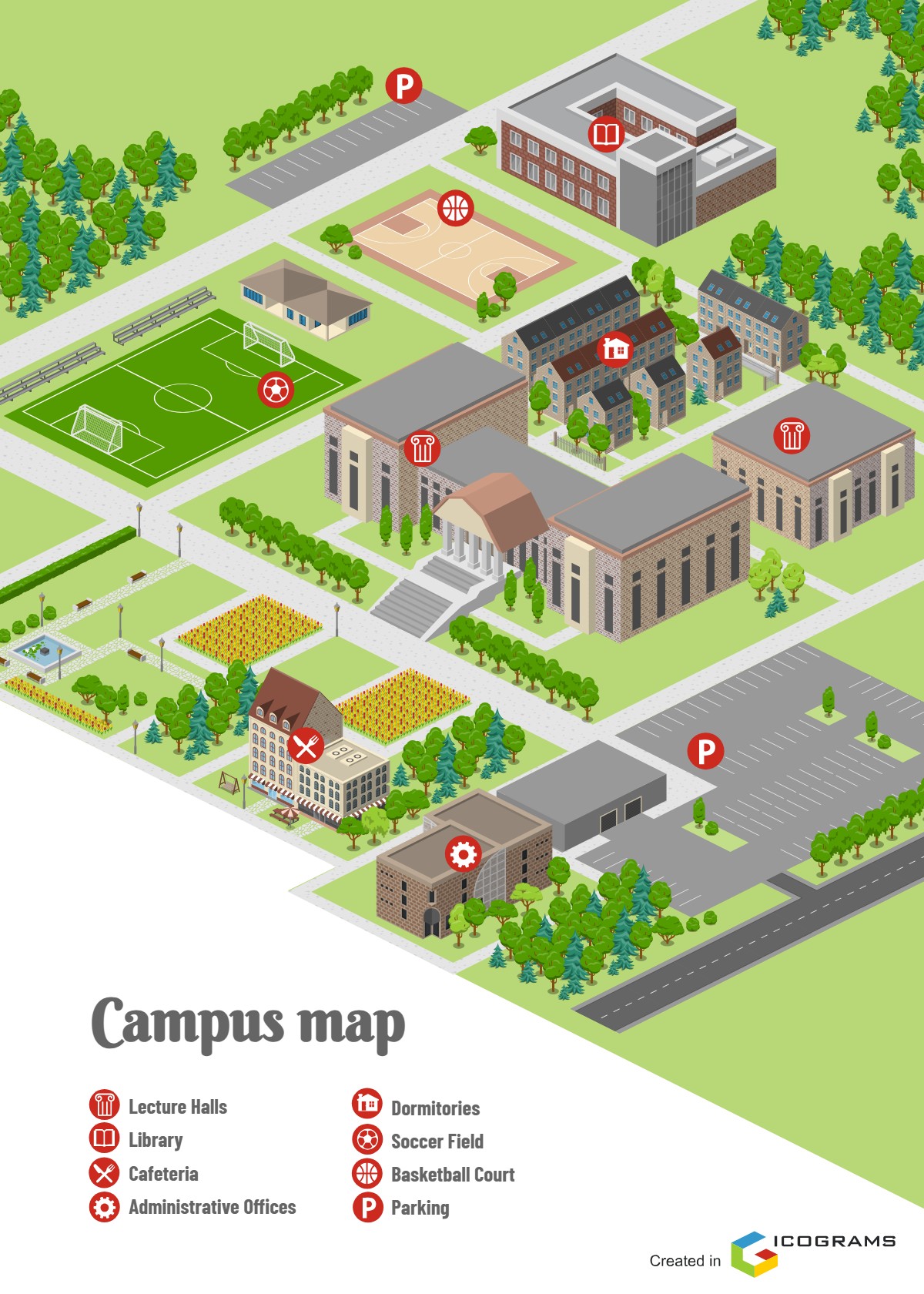 modern school map, carte de JDR moderne (1200×1680 pixels) — battlemap pour Roll20 et Foundry VTT.