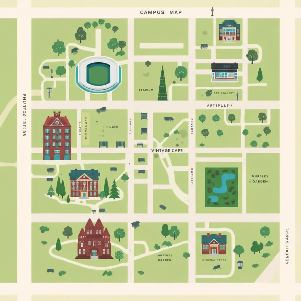 modern school map, carte de JDR moderne (1024×1024 pixels) — battlemap pour Roll20 et Foundry VTT.