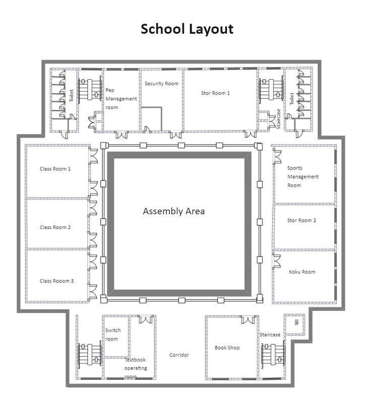 modern school map, carte de JDR moderne (736×819 pixels) — battlemap pour Roll20 et Foundry VTT.