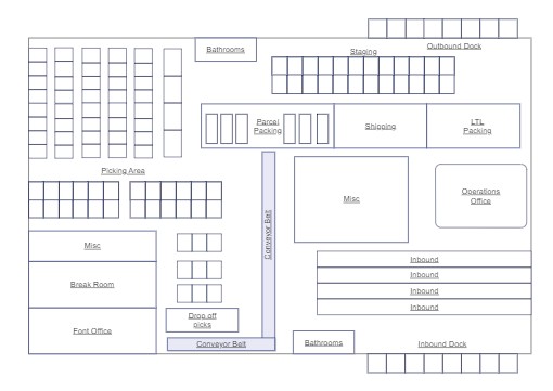 modern warehouse map, carte de JDR moderne (510×361 pixels) — battlemap pour Roll20 et Foundry VTT.
