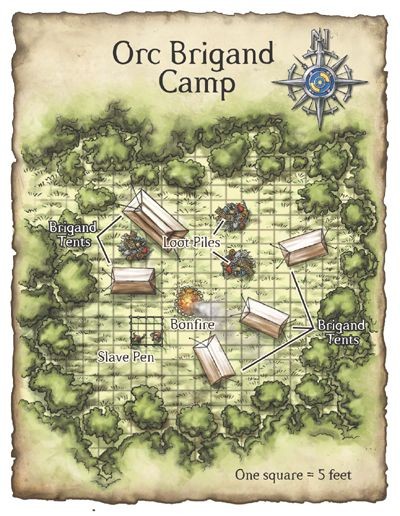 orc encampment map, carte de JDR fantasy (400×516 pixels) — battlemap pour Roll20 et Foundry VTT.