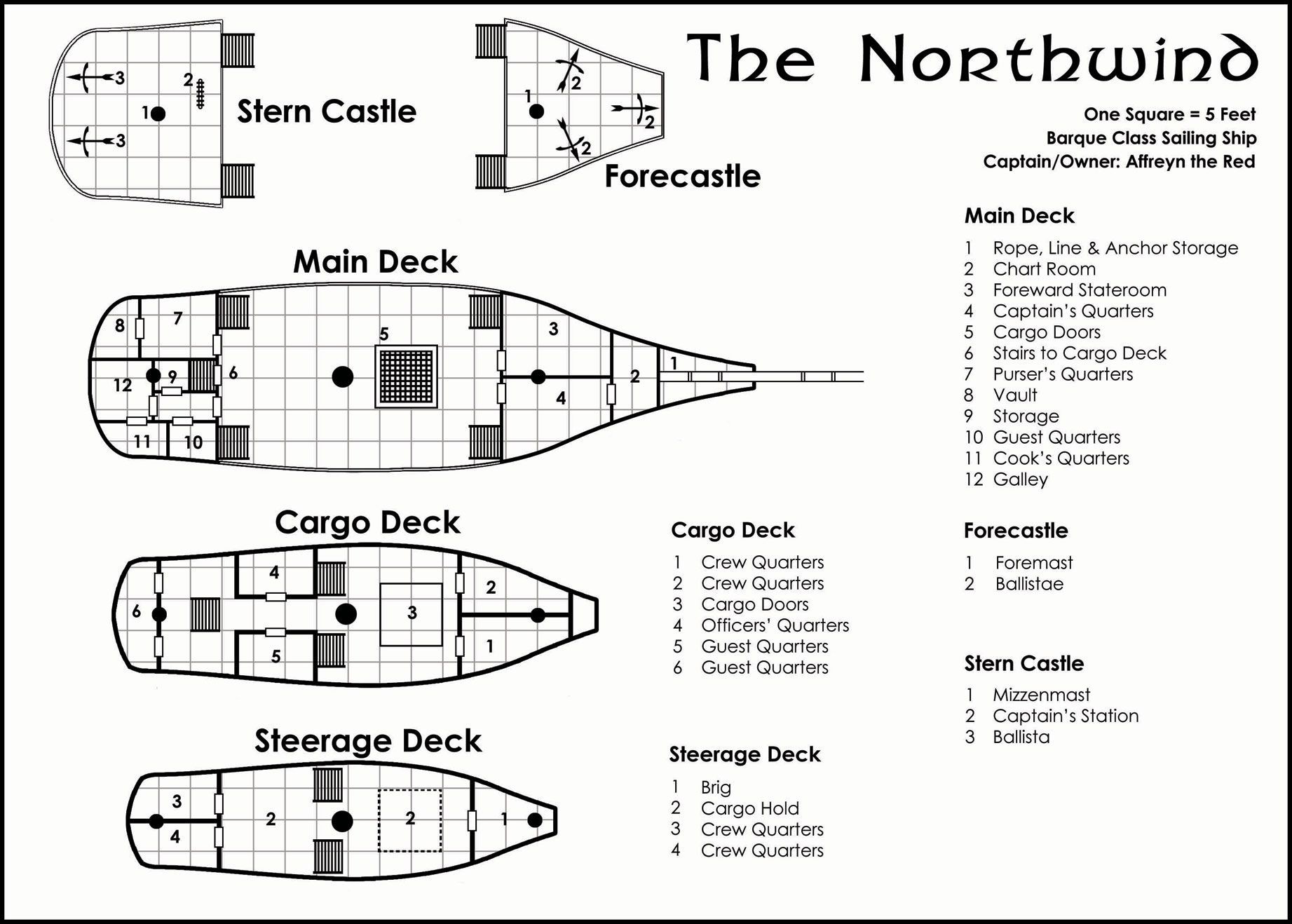pirate ship deck map, carte de JDR fantasy (1843×1318 pixels) — battlemap pour Roll20 et Foundry VTT.