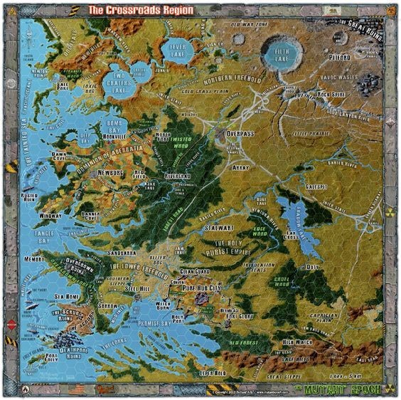 post apocalyptic ruins map, carte de JDR post-apocalyptique (564×562 pixels) — battlemap pour Roll20 et Foundry VTT.
