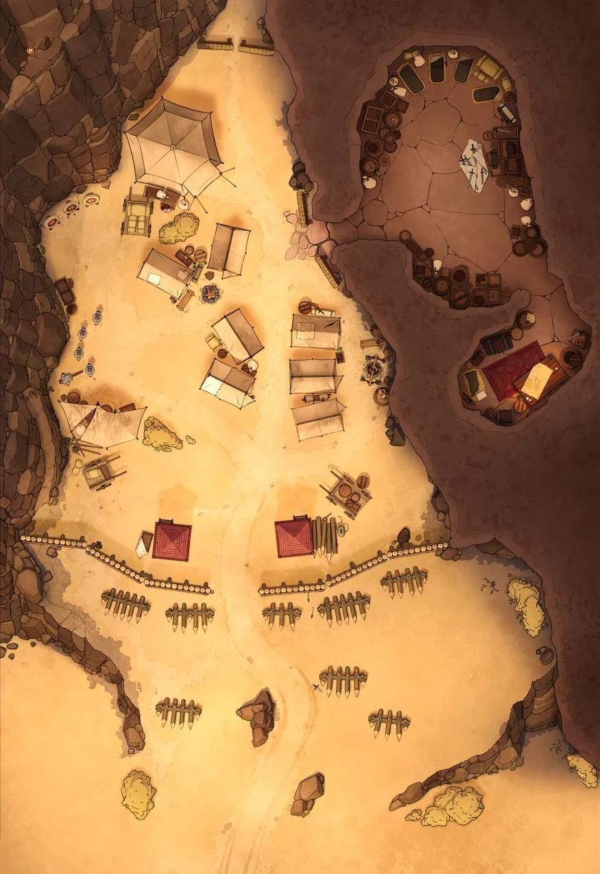 raider hideout map, carte de JDR post-apocalyptique (875×1275 pixels) — battlemap pour Roll20 et Foundry VTT.