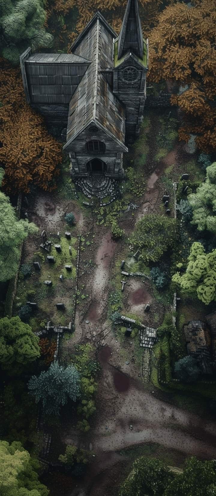 raider hideout map, carte de JDR post-apocalyptique (720×1648 pixels) — battlemap pour Roll20 et Foundry VTT.