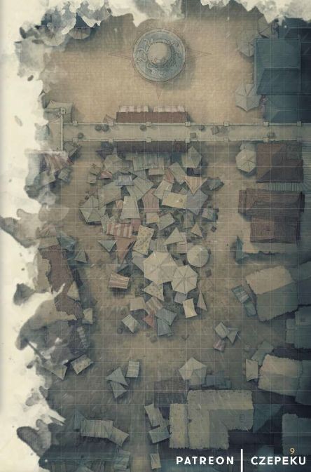 ruined skyscraper map, carte de JDR post-apocalyptique (444×673 pixels) — battlemap pour Roll20 et Foundry VTT.