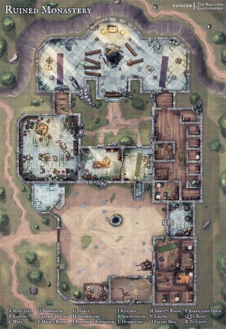 ruined skyscraper map, carte de JDR post-apocalyptique (736×1072 pixels) — battlemap pour Roll20 et Foundry VTT.