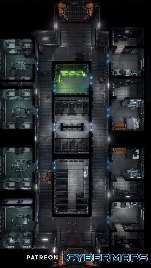 sci-fi base map, carte de JDR science-fiction (500×889 pixels) — battlemap pour Roll20 et Foundry VTT.