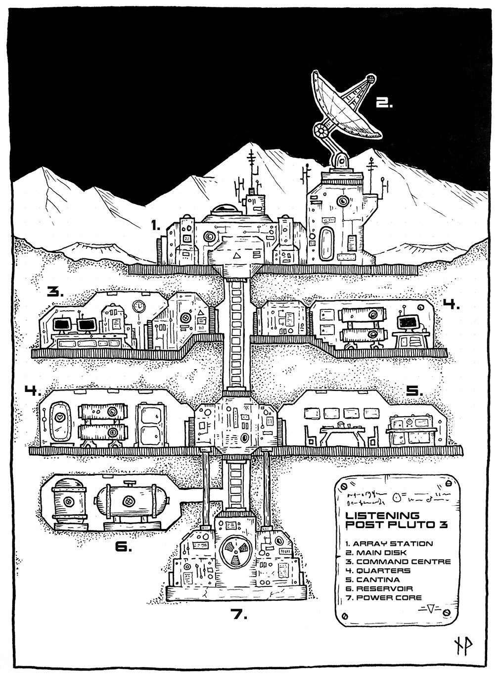 sci-fi base map, carte de JDR science-fiction (1011×1372 pixels) — battlemap pour Roll20 et Foundry VTT.