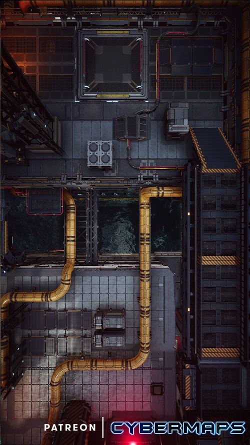 sci-fi base map, carte de JDR science-fiction (500×889 pixels) — battlemap pour Roll20 et Foundry VTT.