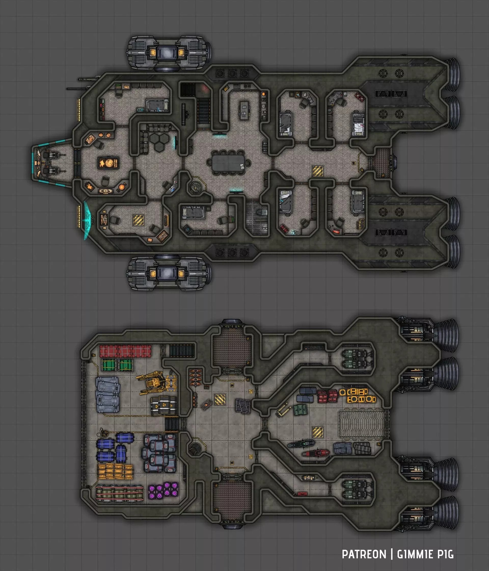 sci-fi base map, carte de JDR science-fiction (1920×2240 pixels) — battlemap pour Roll20 et Foundry VTT.