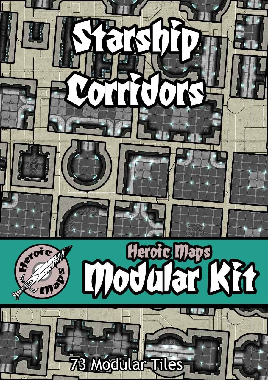 sci-fi corridor map, carte de JDR science-fiction (900×1274 pixels) — battlemap pour Roll20 et Foundry VTT.