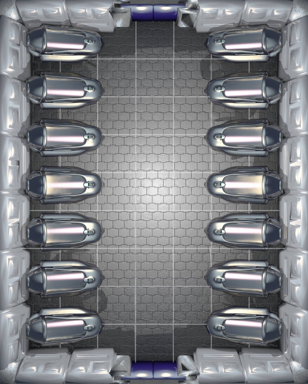 sci-fi corridor map, carte de JDR science-fiction (1000×1246 pixels) — battlemap pour Roll20 et Foundry VTT.