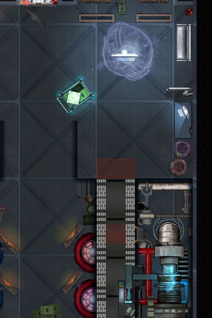 sci-fi engine room map, carte de JDR science-fiction (736×1104 pixels) — battlemap pour Roll20 et Foundry VTT.