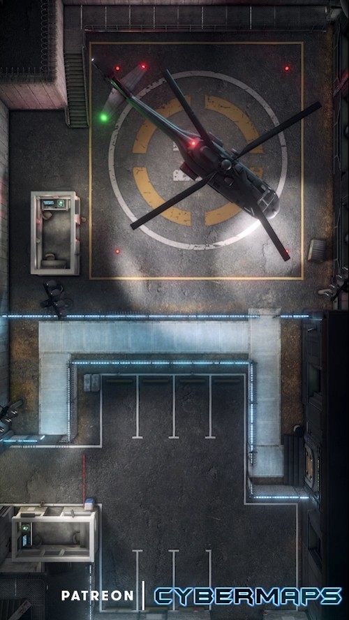 sci-fi prison map, carte de JDR science-fiction (500×888 pixels) — battlemap pour Roll20 et Foundry VTT.