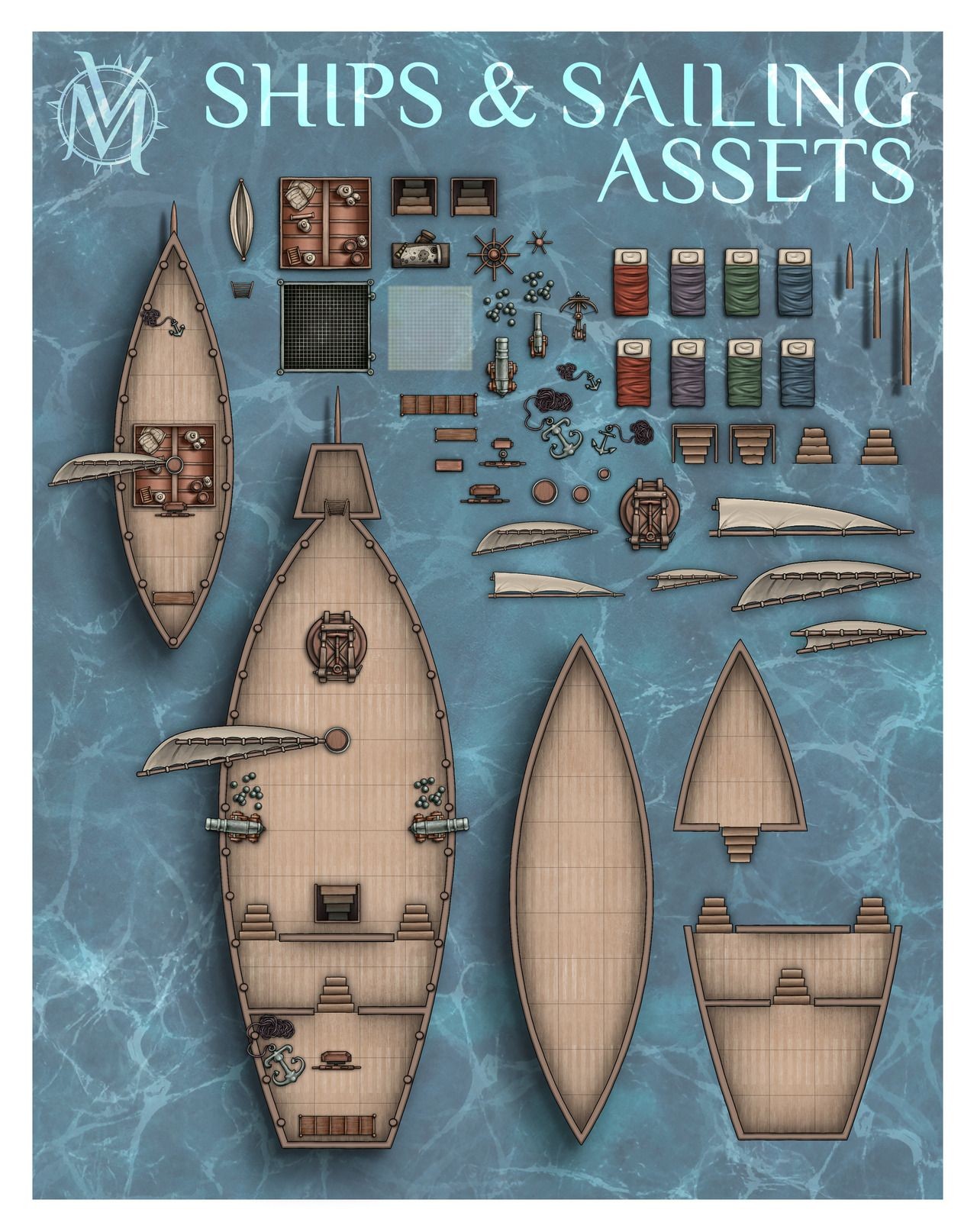 ship deck map dnd, carte de JDR fantasy (1280×1614 pixels) — battlemap pour Roll20 et Foundry VTT.