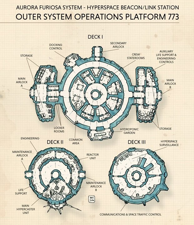 space station map, carte de JDR science-fiction (620×719 pixels) — battlemap pour Roll20 et Foundry VTT.