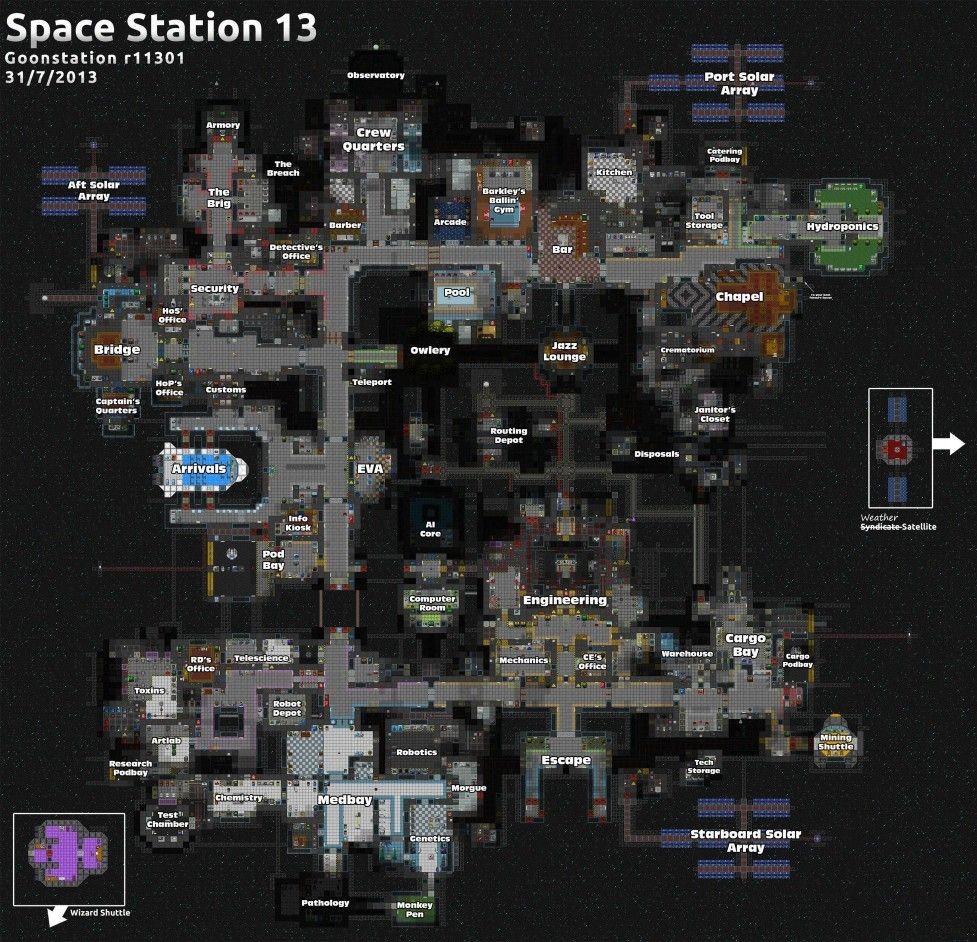 space station map, carte de JDR science-fiction (977×942 pixels) — battlemap pour Roll20 et Foundry VTT.