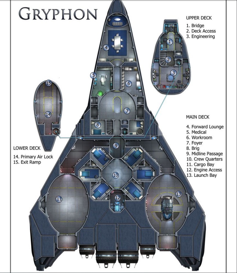 spaceship interior map, carte de JDR fantasy (817×938 pixels) — battlemap pour Roll20 et Foundry VTT.