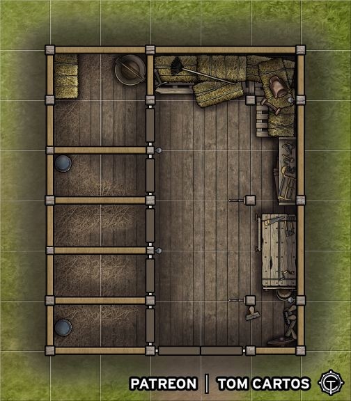 stable map dnd, carte de JDR fantasy (504×576 pixels) — battlemap pour Roll20 et Foundry VTT.