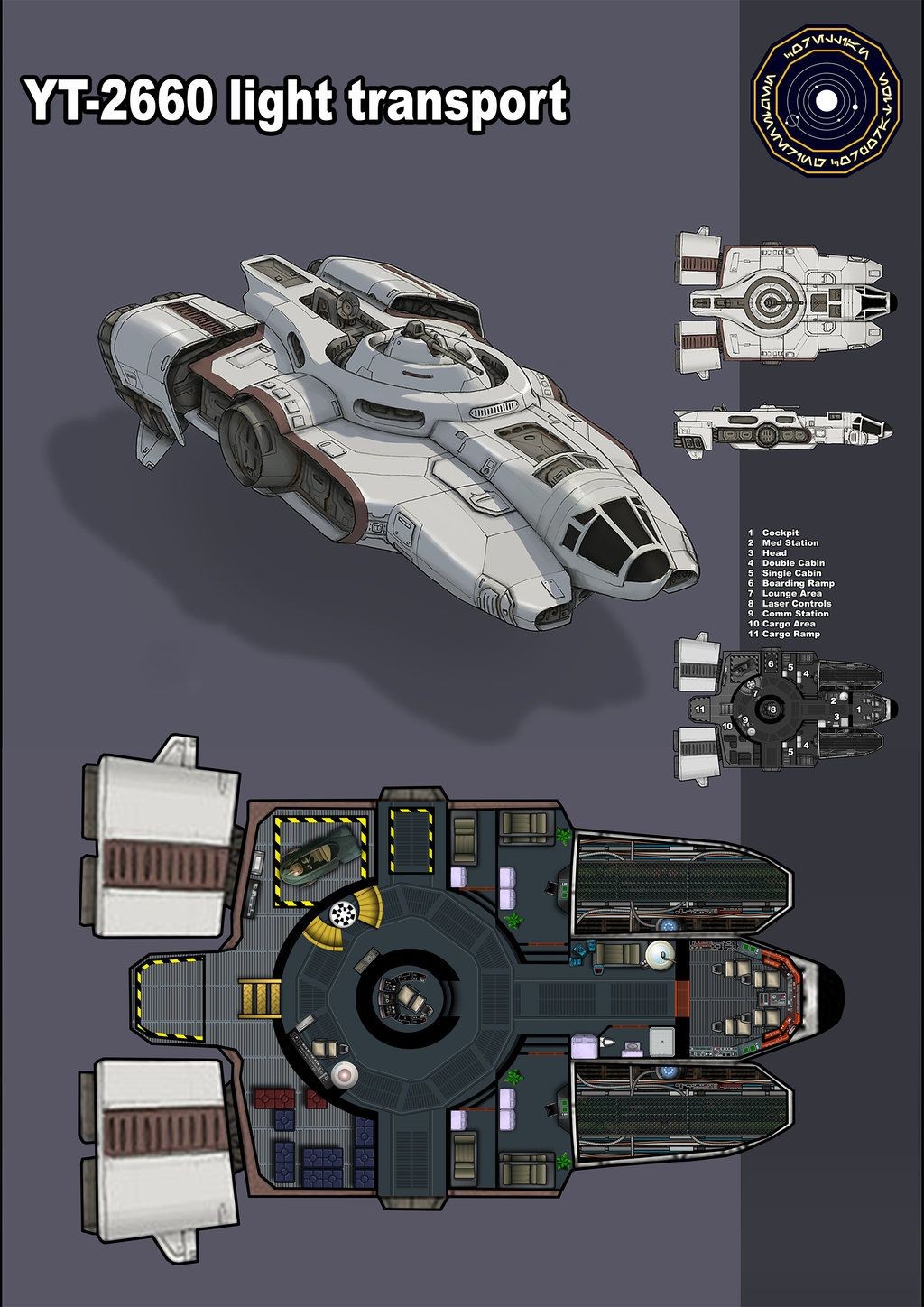 starship deck plan, carte de JDR science-fiction (1024×1448 pixels) — battlemap pour Roll20 et Foundry VTT.