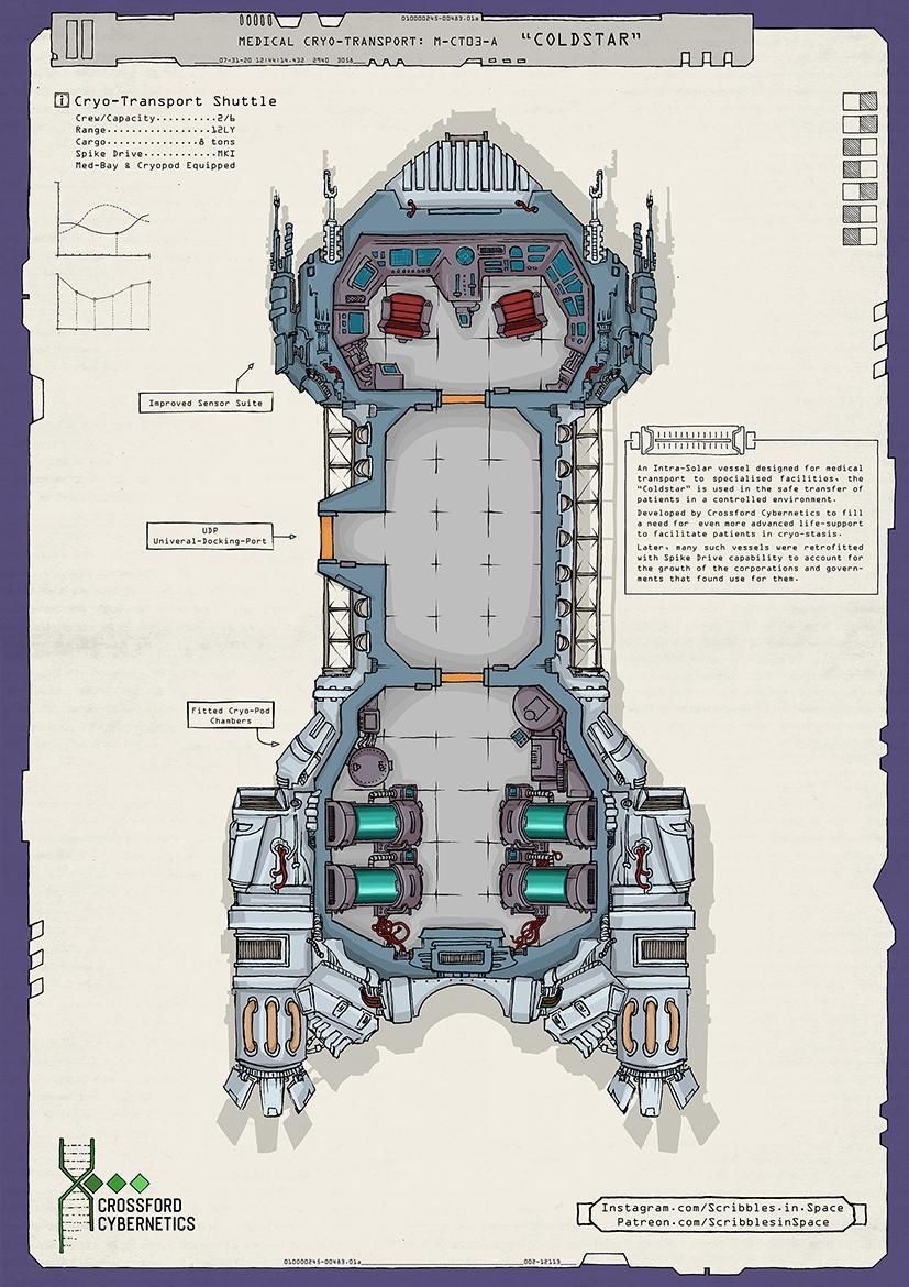 starship deck plan, carte de JDR science-fiction (827×1170 pixels) — battlemap pour Roll20 et Foundry VTT.