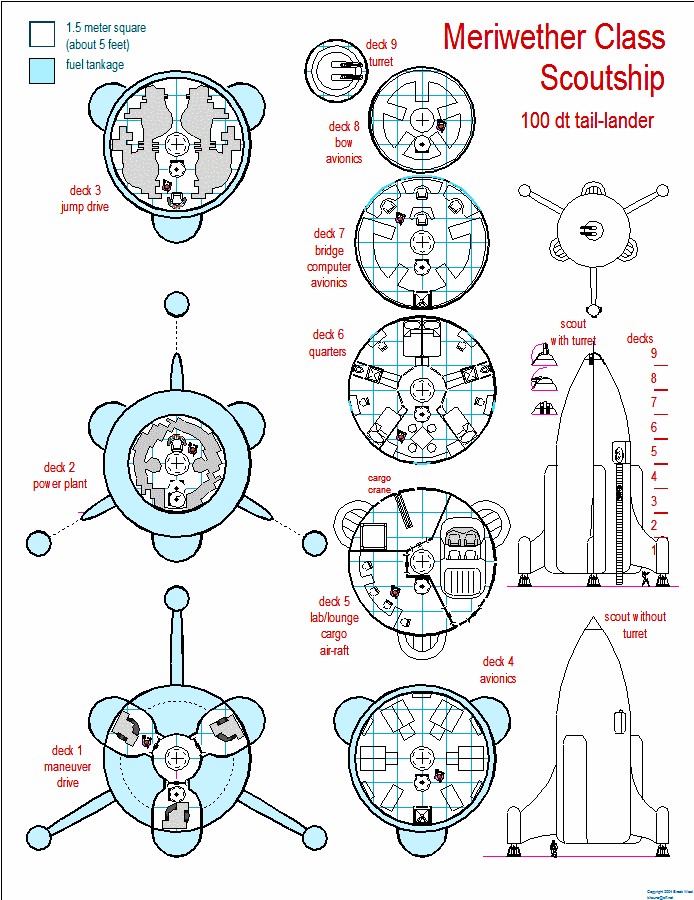 starship deck plan, carte de JDR science-fiction (694×900 pixels) — battlemap pour Roll20 et Foundry VTT.