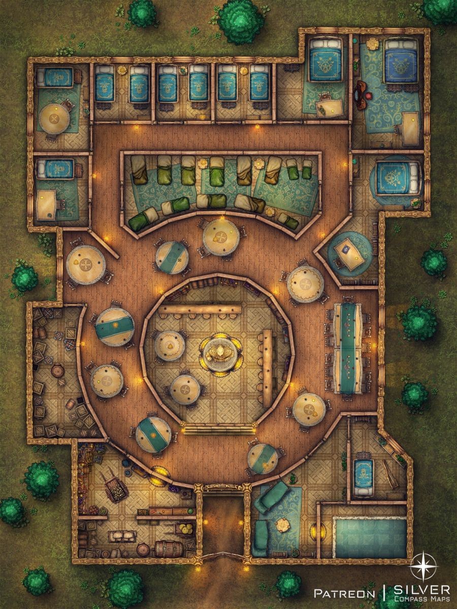 tavern map dnd, carte de JDR fantasy (900×1200 pixels) — battlemap pour Roll20 et Foundry VTT.