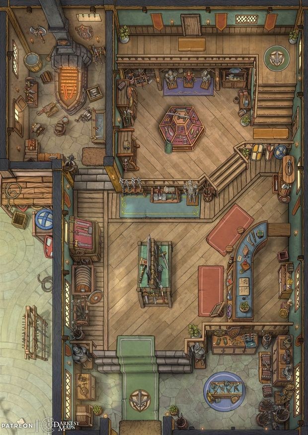 tavern map dnd, carte de JDR fantasy (620×875 pixels) — battlemap pour Roll20 et Foundry VTT.