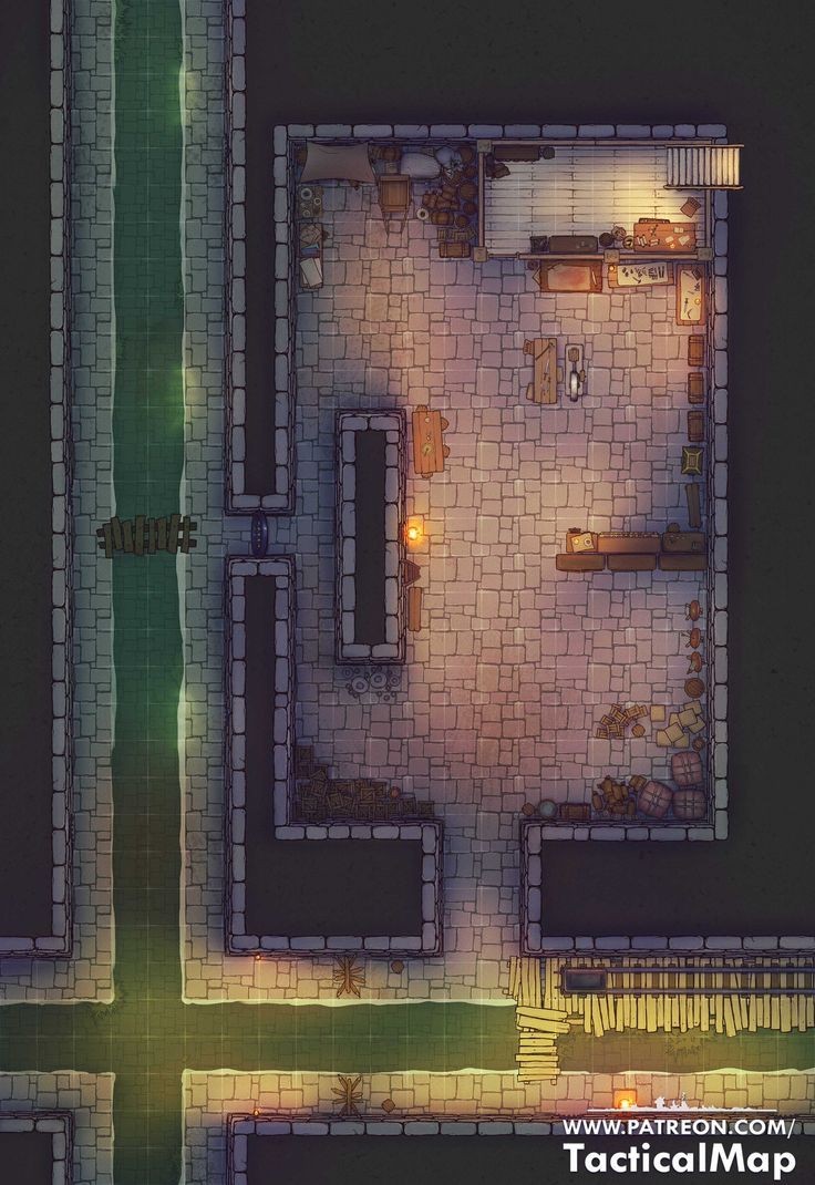 thieves den map dnd, carte de JDR fantasy (736×1070 pixels) — battlemap pour Roll20 et Foundry VTT.