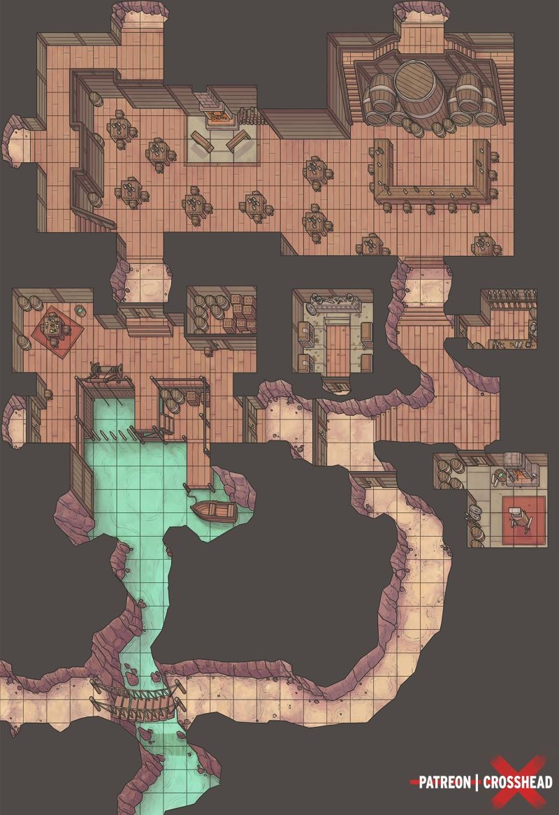thieves den map dnd, carte de JDR fantasy (800×1166 pixels) — battlemap pour Roll20 et Foundry VTT.