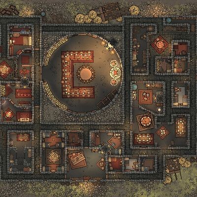 thieves den map dnd, carte de JDR fantasy (400×400 pixels) — battlemap pour Roll20 et Foundry VTT.
