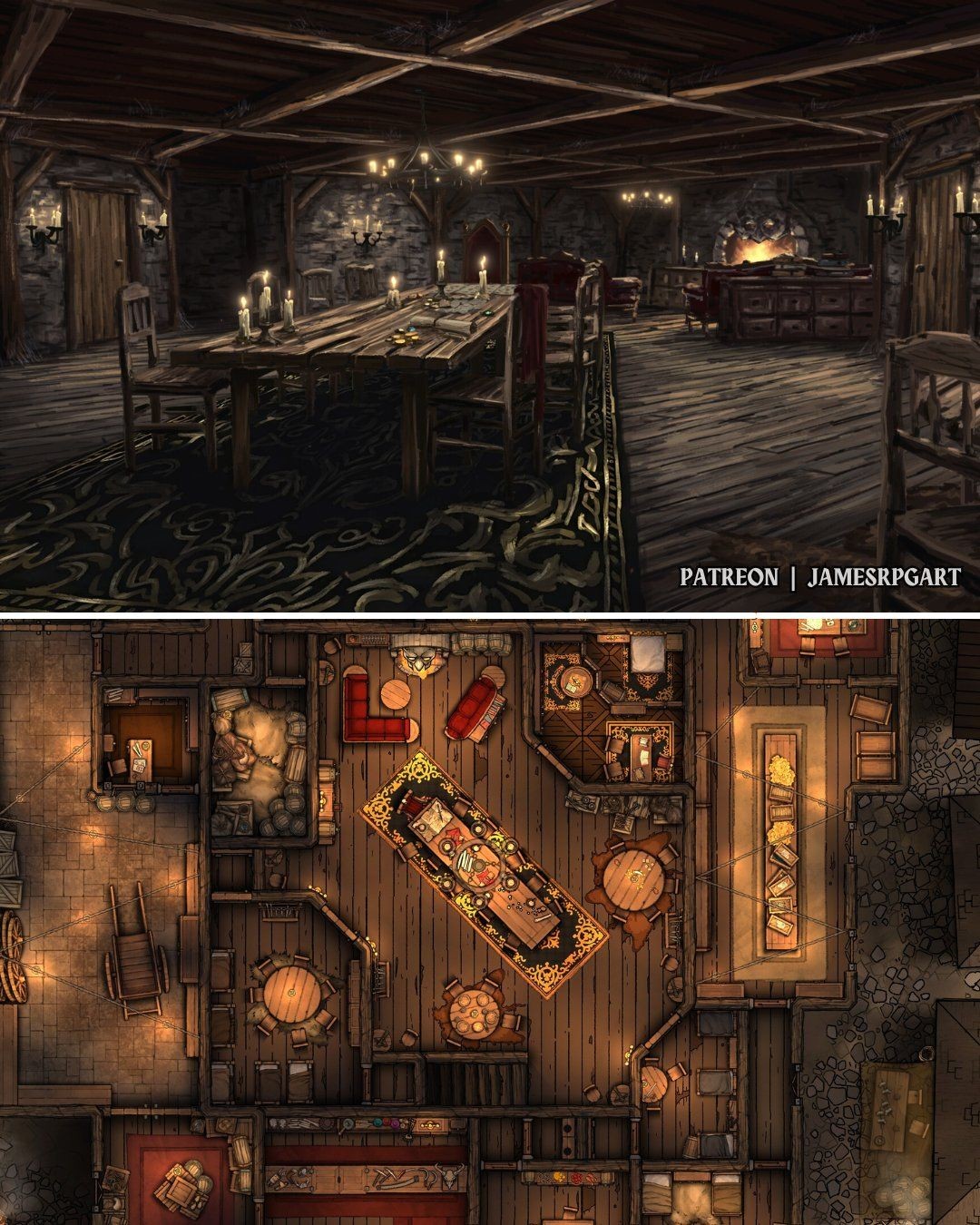 thieves den map dnd, carte de JDR fantasy (1080×1350 pixels) — battlemap pour Roll20 et Foundry VTT.