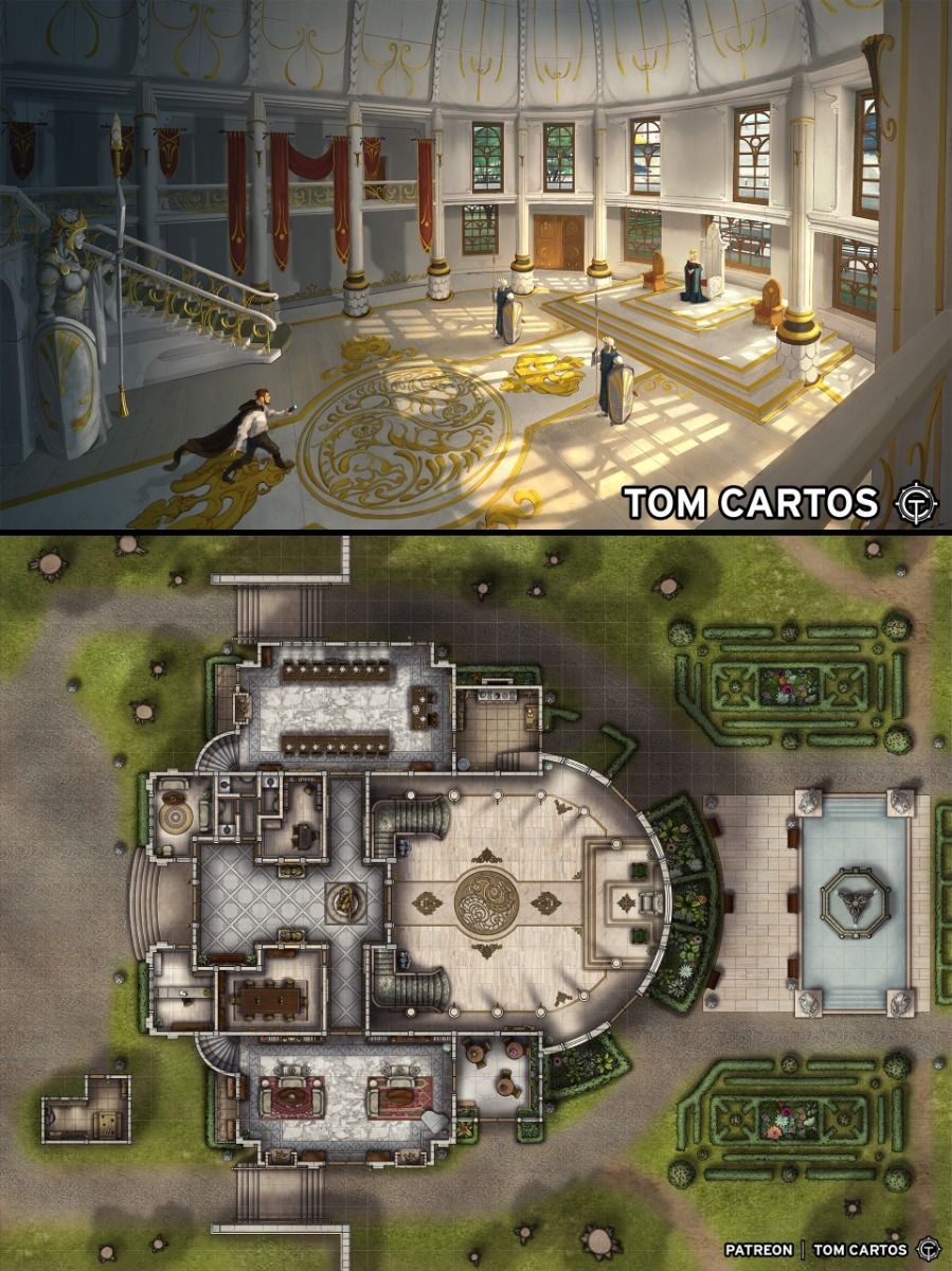 throne room map dnd, carte de JDR fantasy (899×1200 pixels) — battlemap pour Roll20 et Foundry VTT.