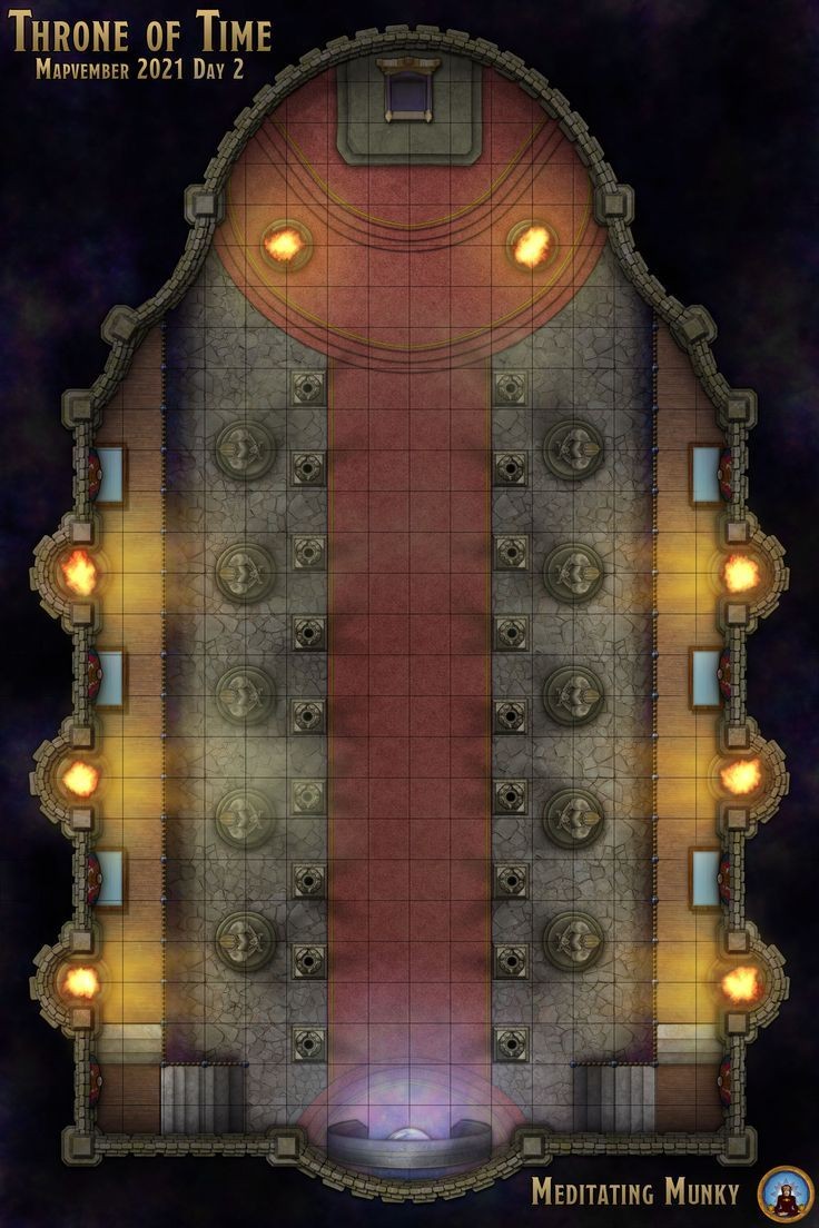 throne room map dnd, carte de JDR fantasy (736×1104 pixels) — battlemap pour Roll20 et Foundry VTT.