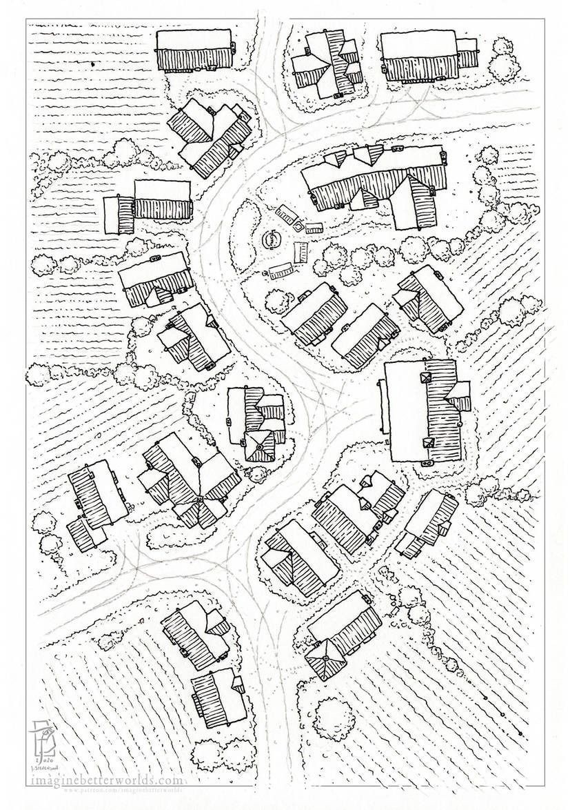village map fantasy, carte de JDR fantasy (827×1174 pixels) — battlemap pour Roll20 et Foundry VTT.