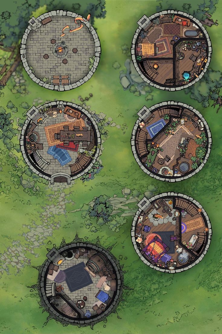 wizard tower map dnd, carte de JDR fantasy (735×1103 pixels) — battlemap pour Roll20 et Foundry VTT.