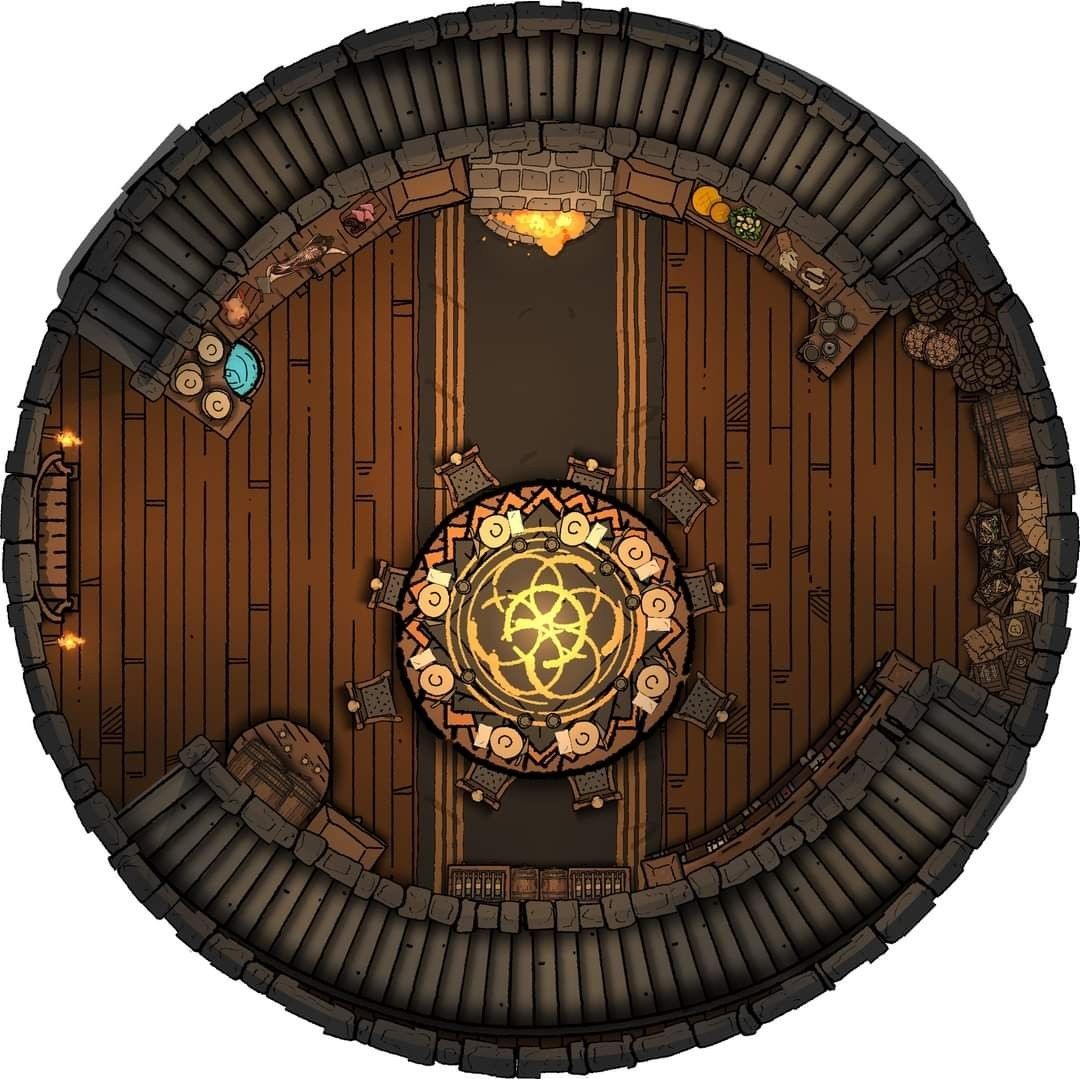 wizard tower map dnd, carte de JDR fantasy (1080×1079 pixels) — battlemap pour Roll20 et Foundry VTT.
