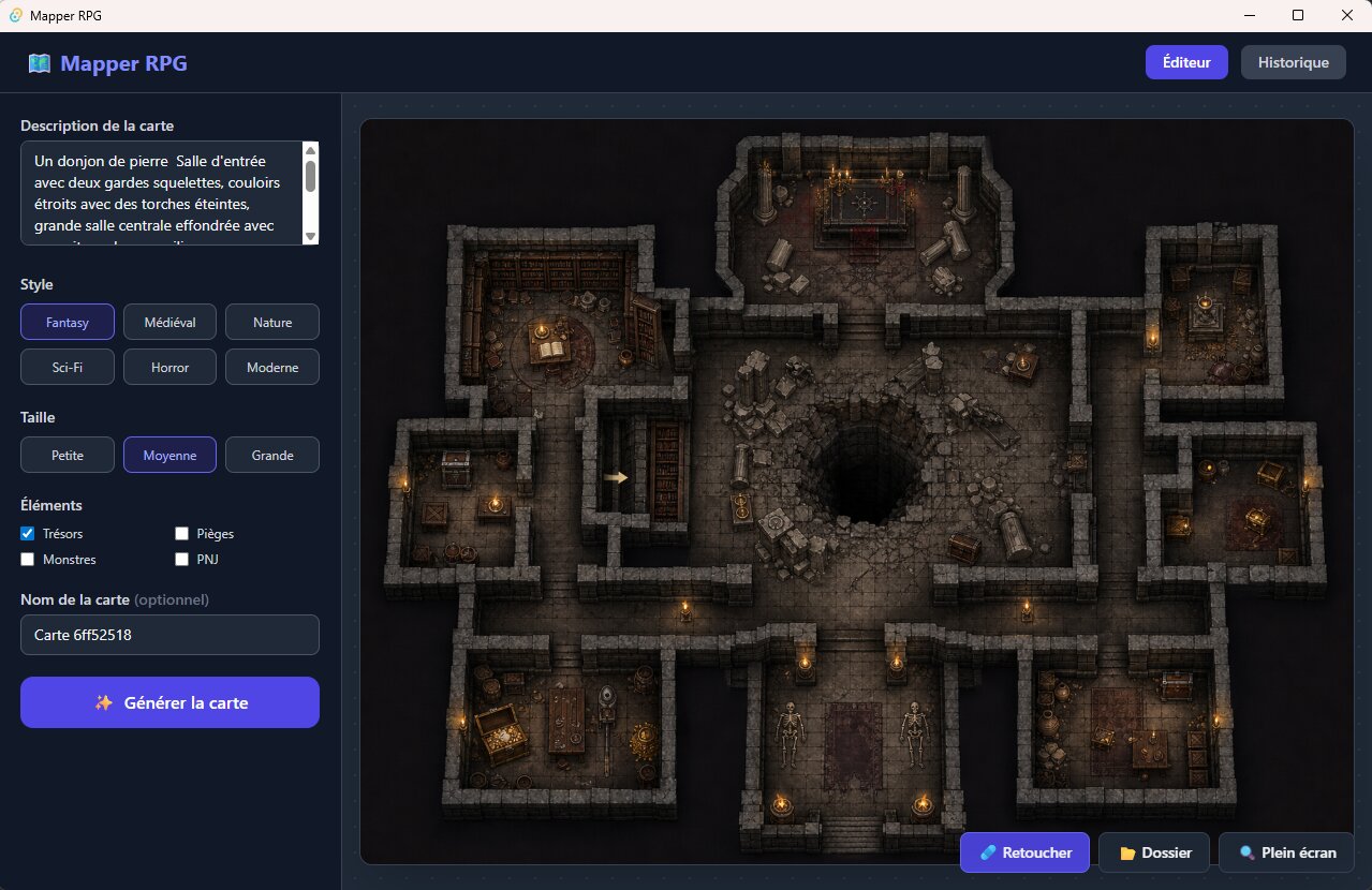 Aperçu du logiciel Maper RPG pour PC en train de générer une carte de donjon